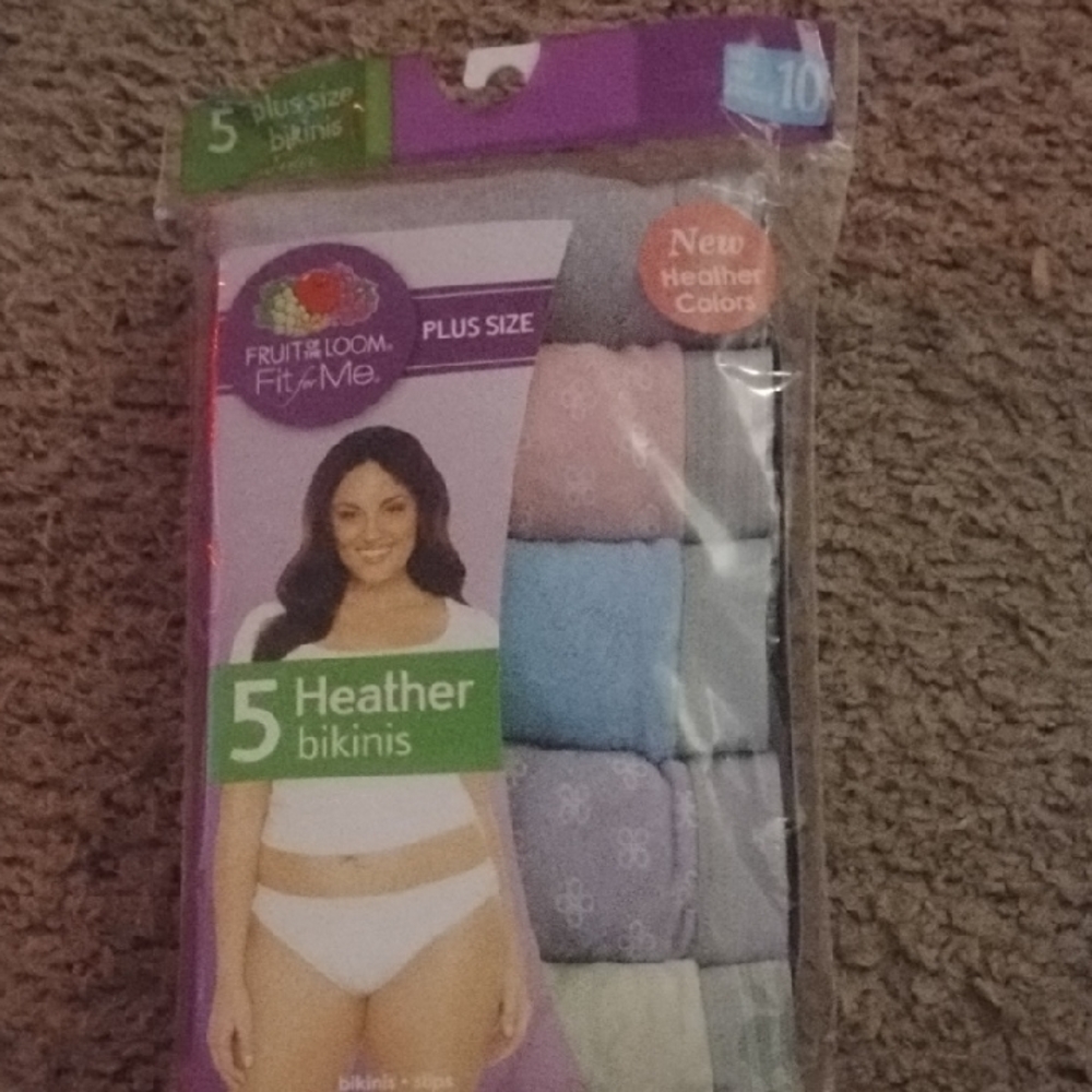 Fruit of the Loom Plus Size Heather Bikini Pack